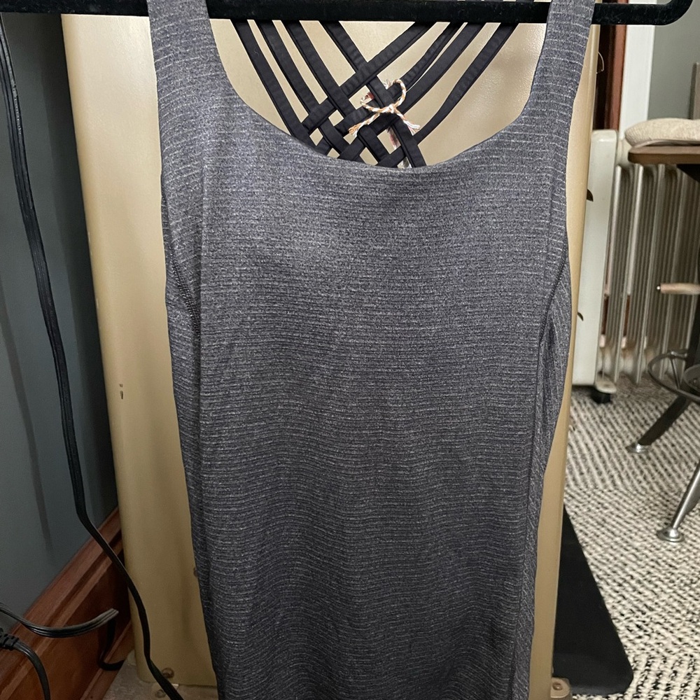 Lululemon Athletica Gray Tank Top with Crisscross Back